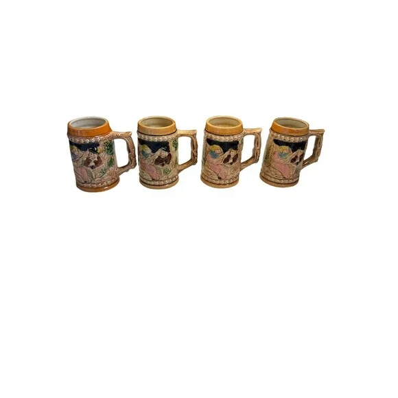 HEIDELBERG SCHLOSS VINTAGE BAVARIAN STYLE BEER MUG - SET OF 4